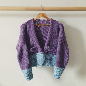 Hand-Knit Cropped Cardigan